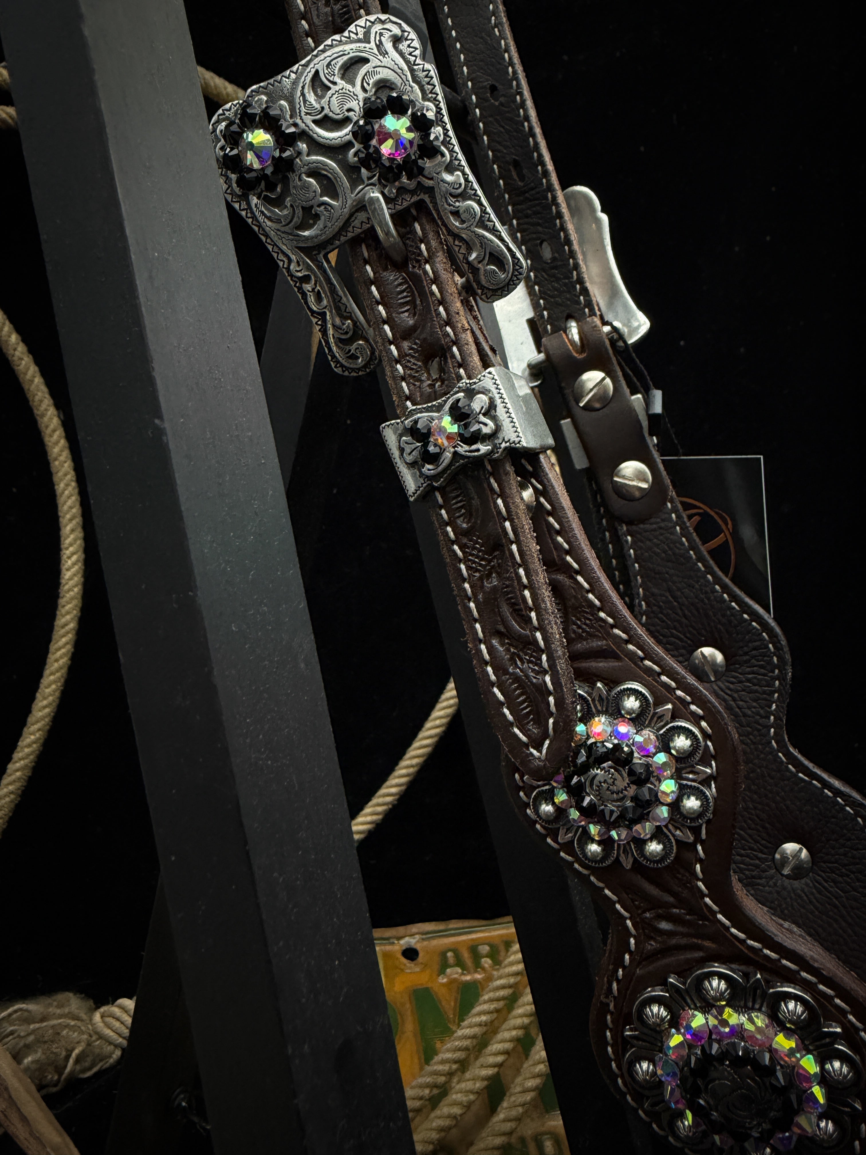 Premium | Western headstall | Antique Chestnut | Sunset Ember