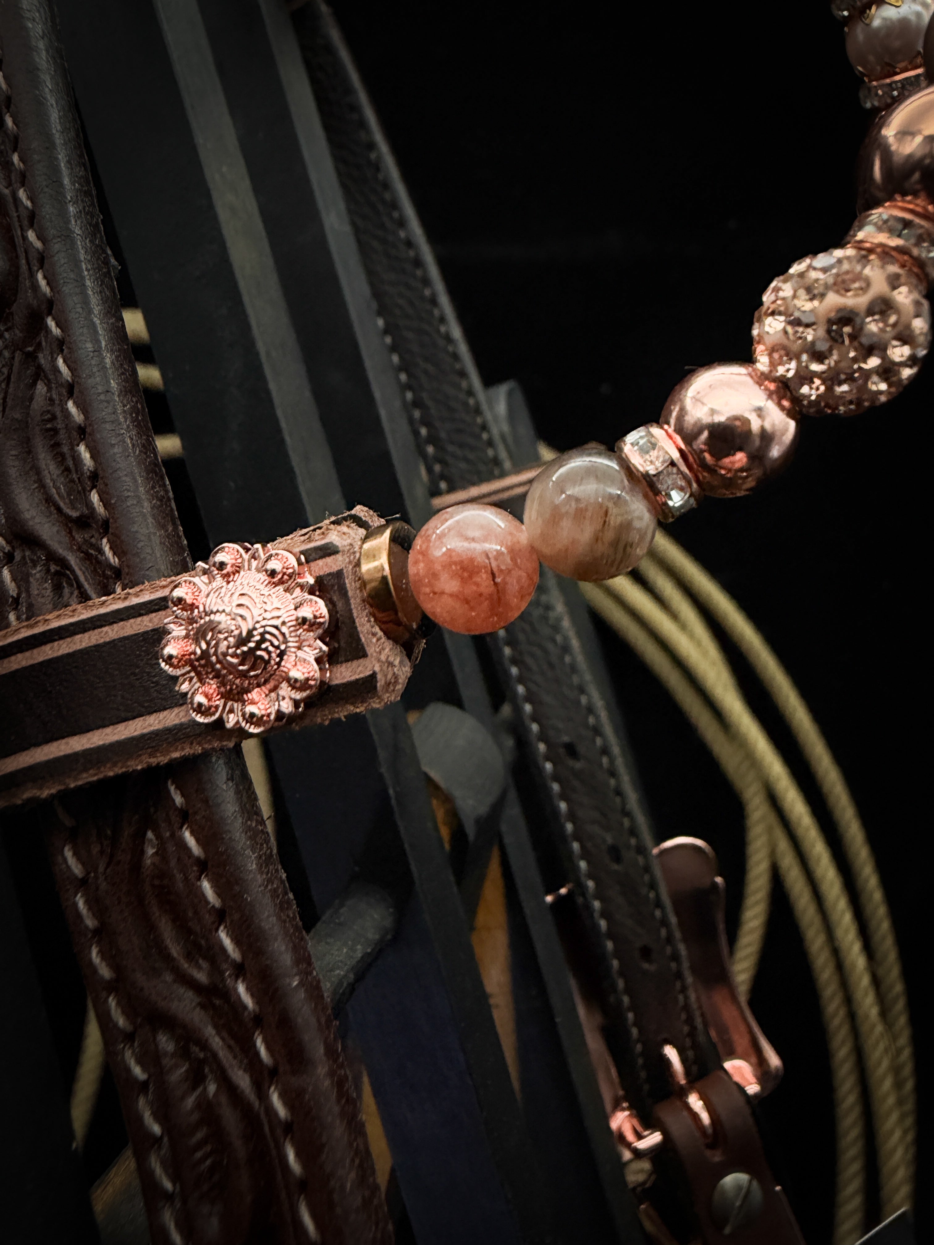 Premium | Western headstall | Antique Chestnut | Sunset Ember