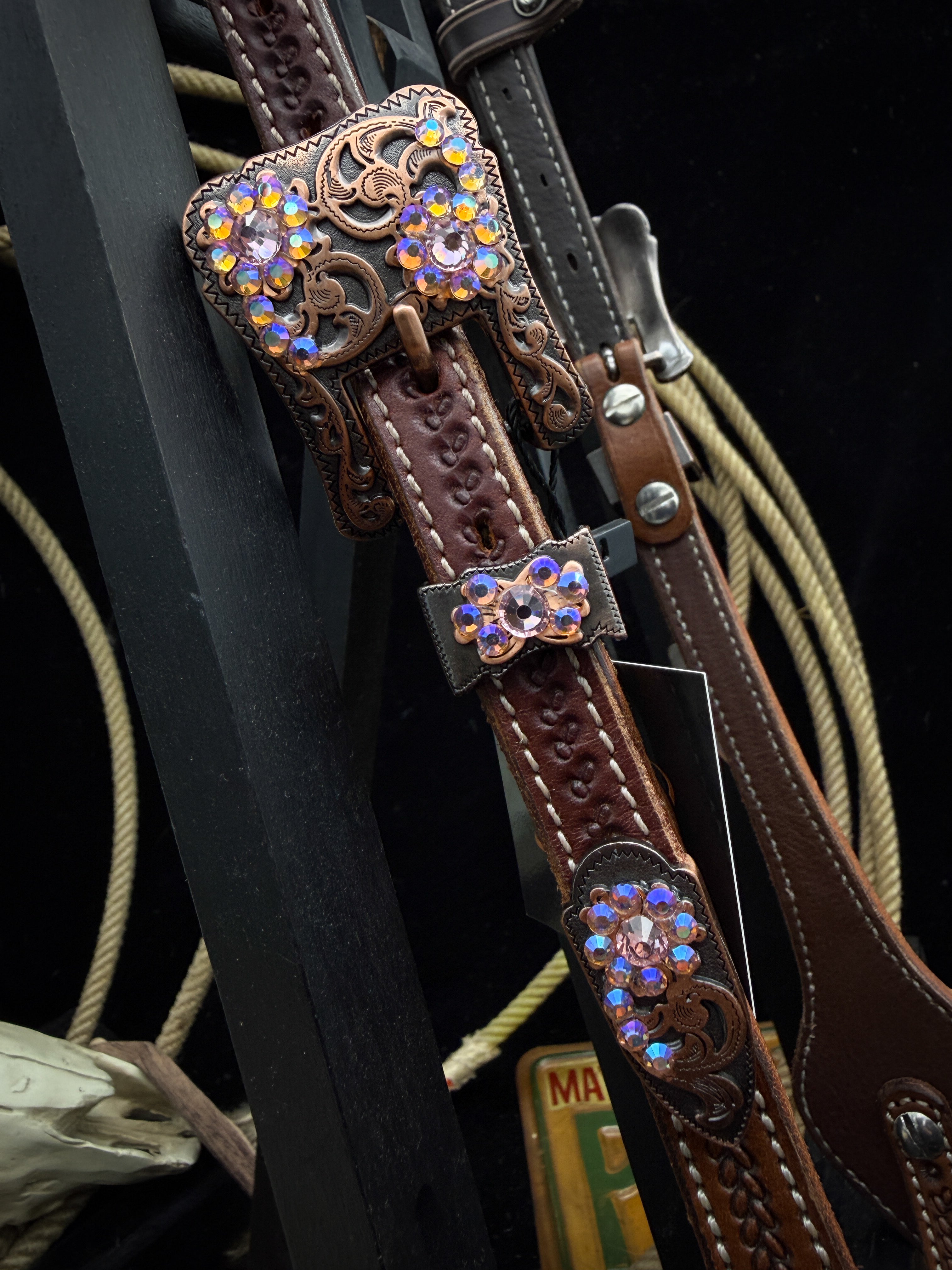 Premium | Rosewood Glow | Dark Chestnut Western Kopfstück