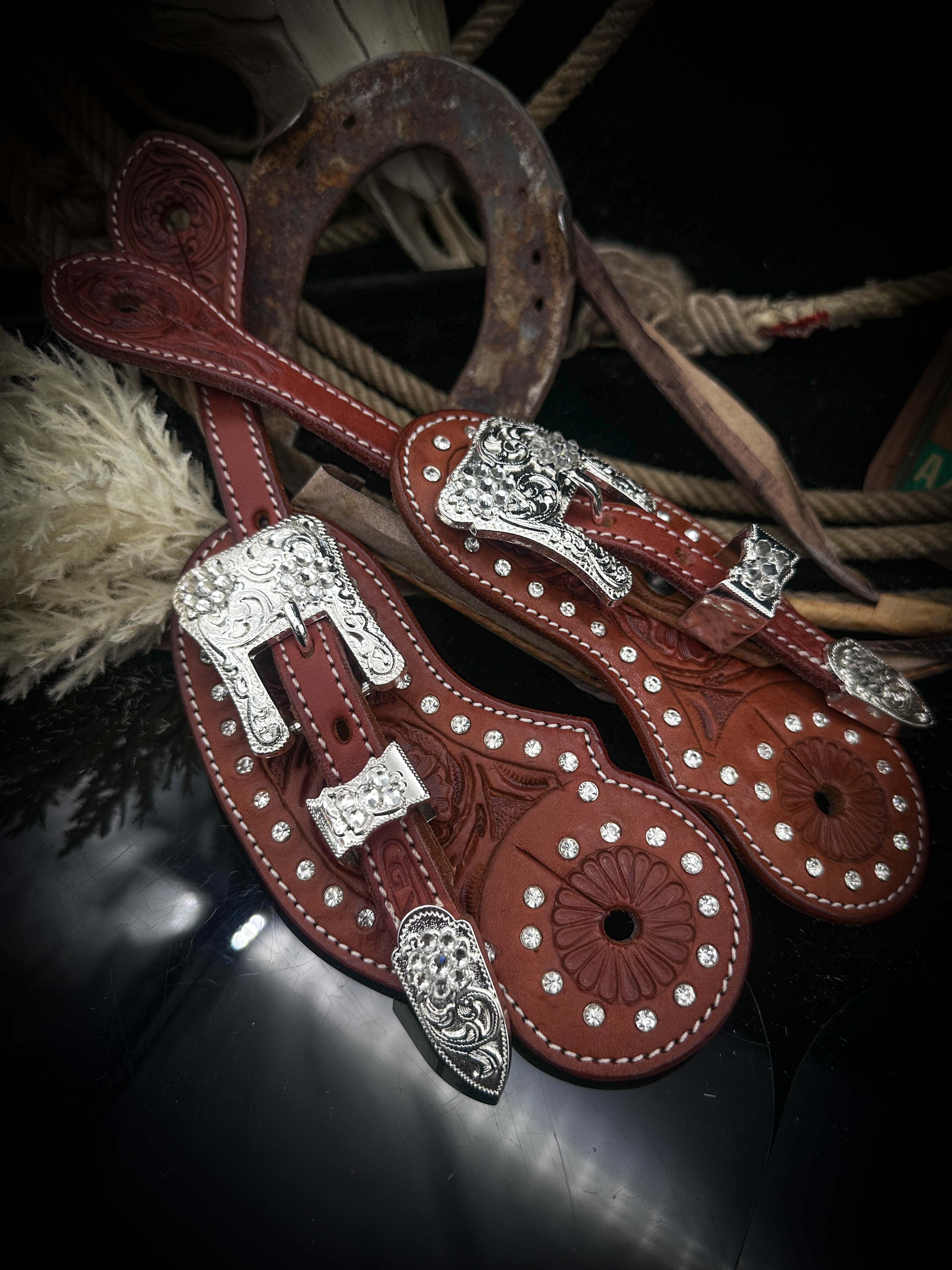 Premium | Western spur straps | Silver
