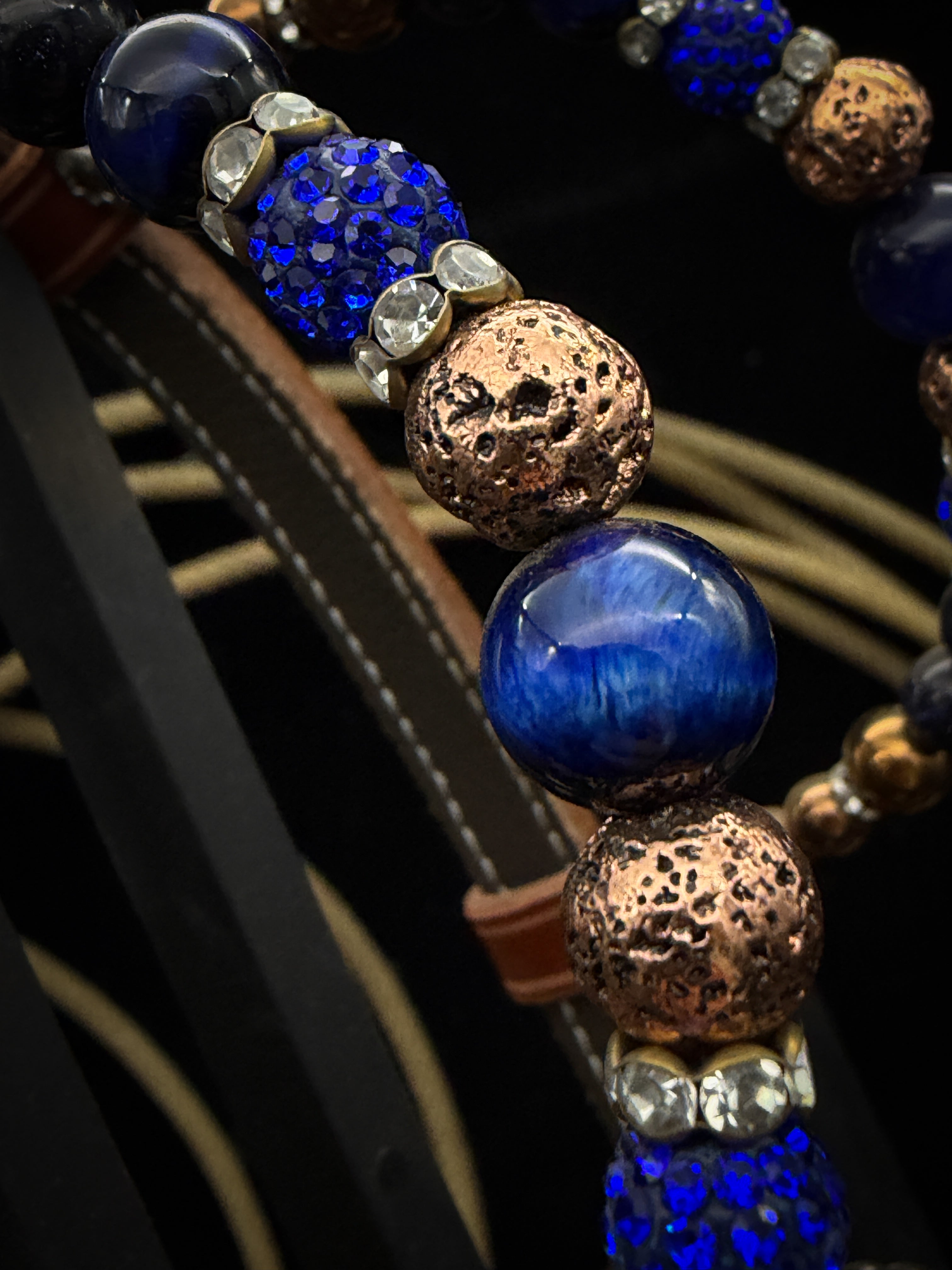 Premium | Chestnut flower tooled western bridle | Copper & Blue