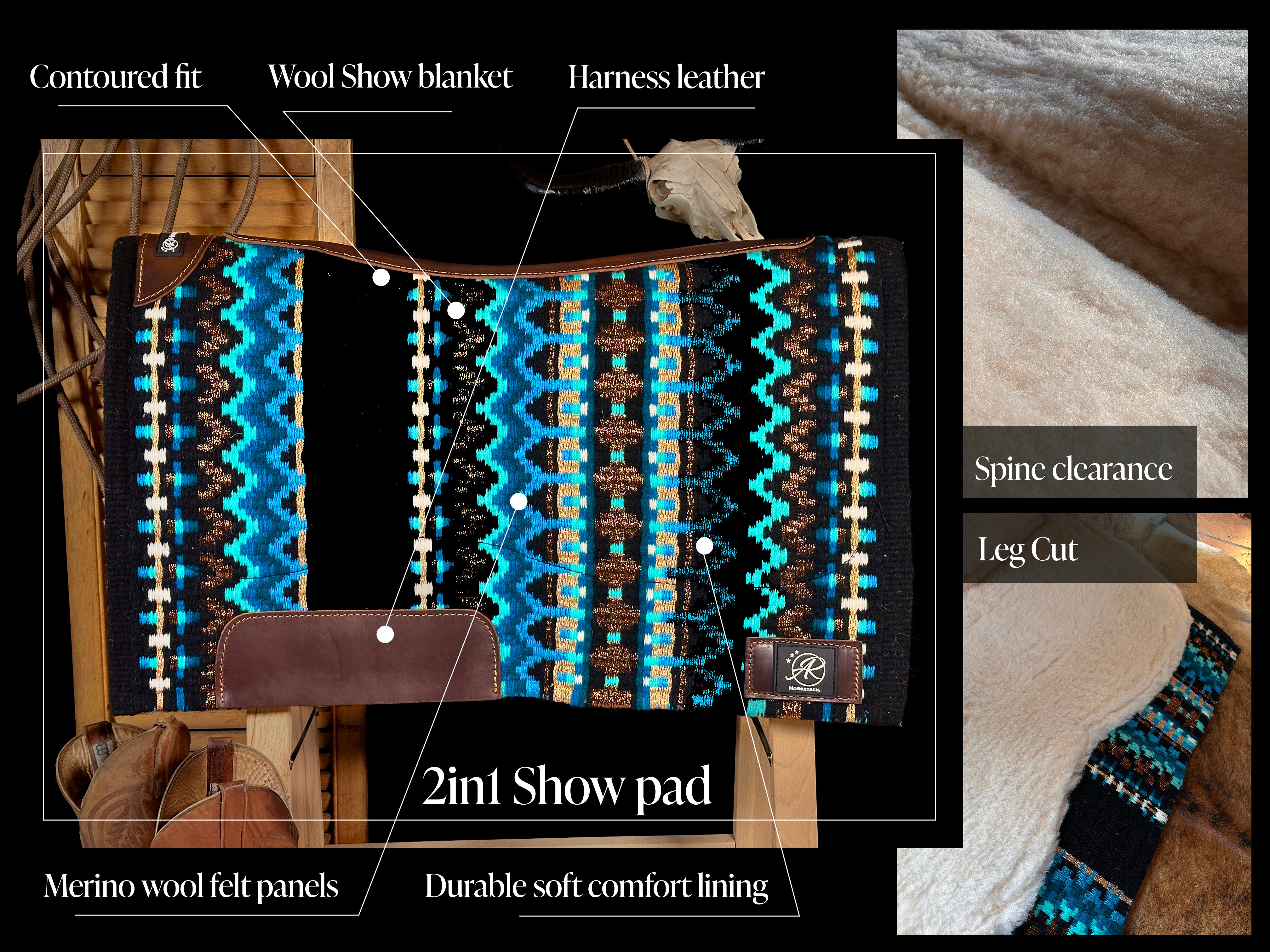 2in1 Show Pad | Blue &amp; Gray | Western