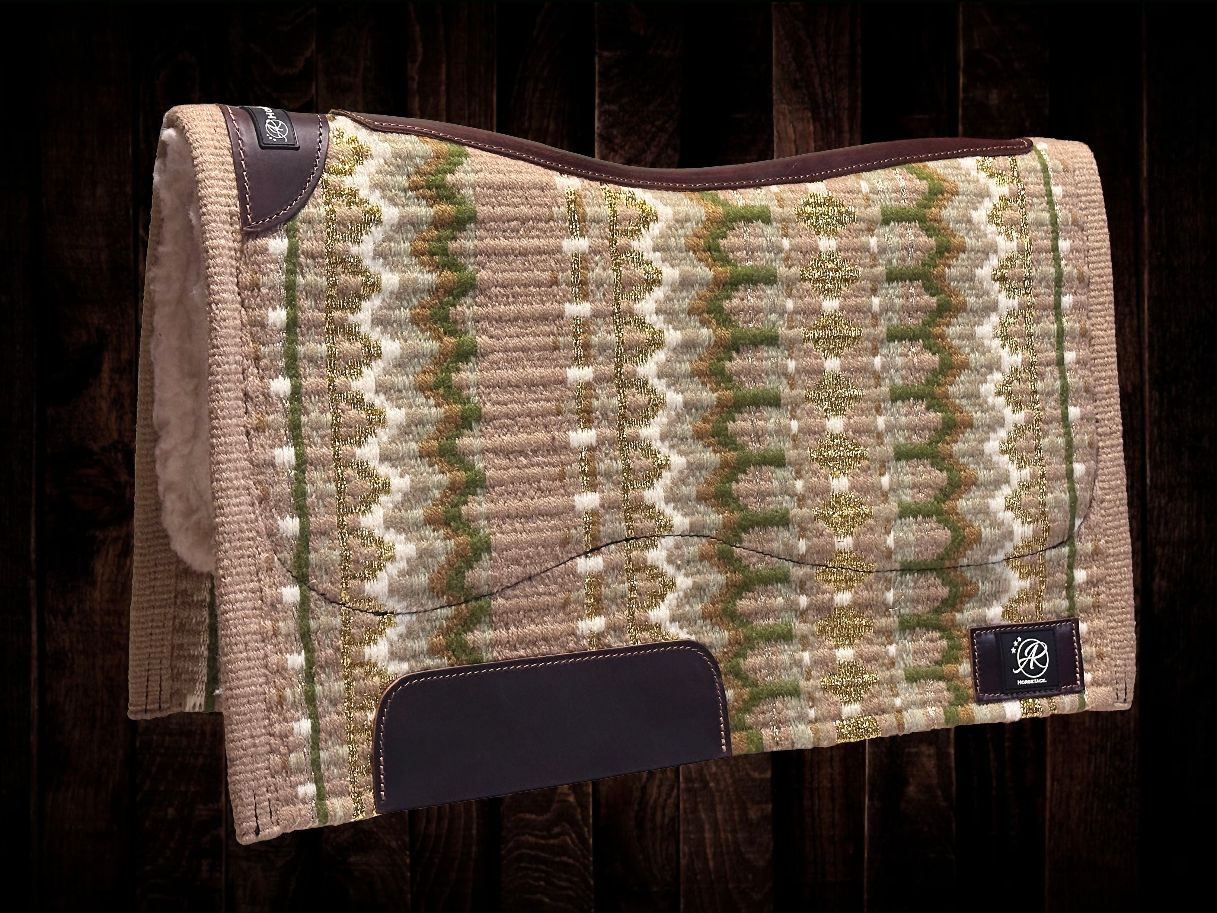 2in1 Show Pad | Show weave western |  Green & Gold