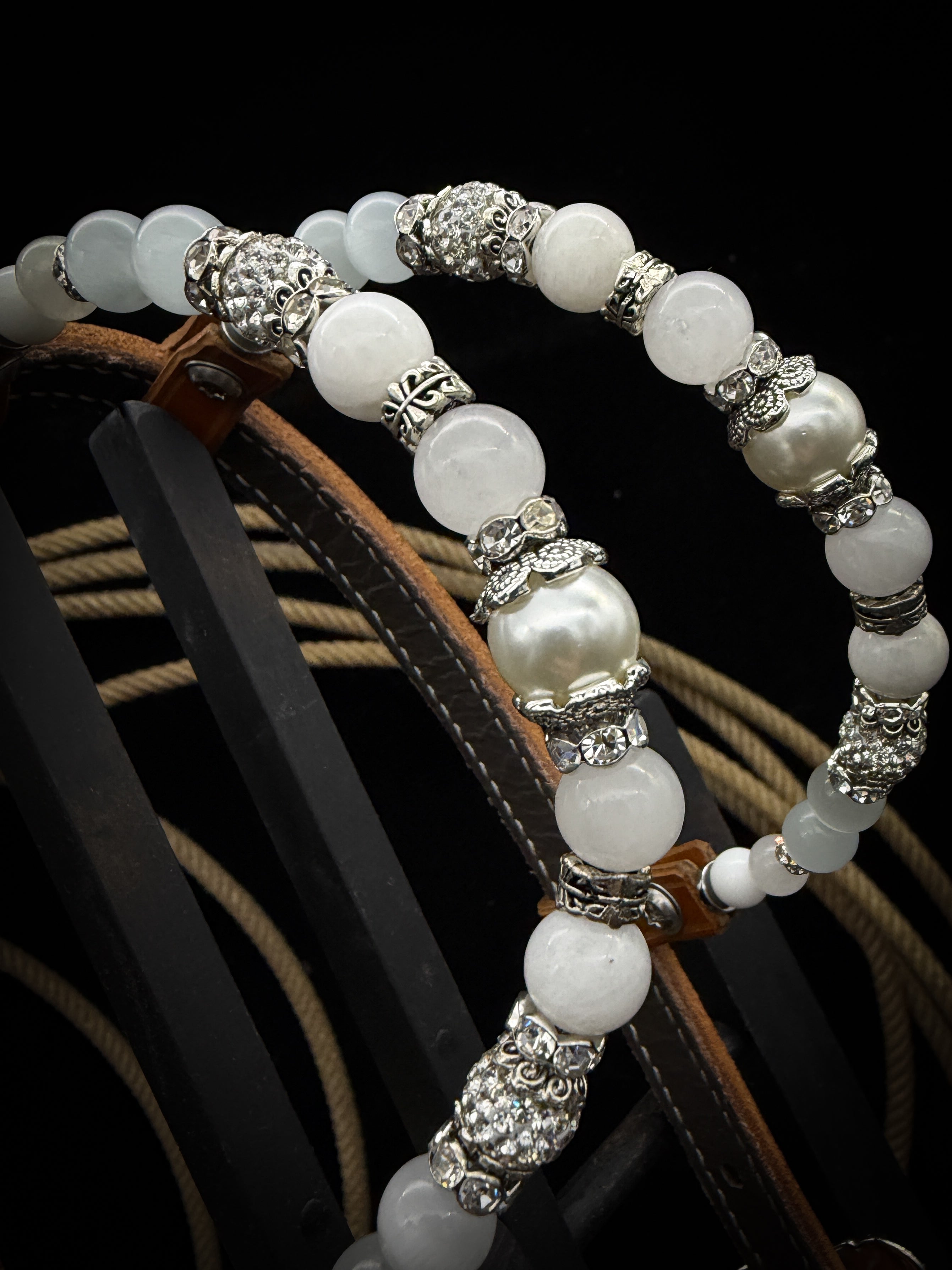 Premium | Western headstall | Dark Chestnut | Silver Shine