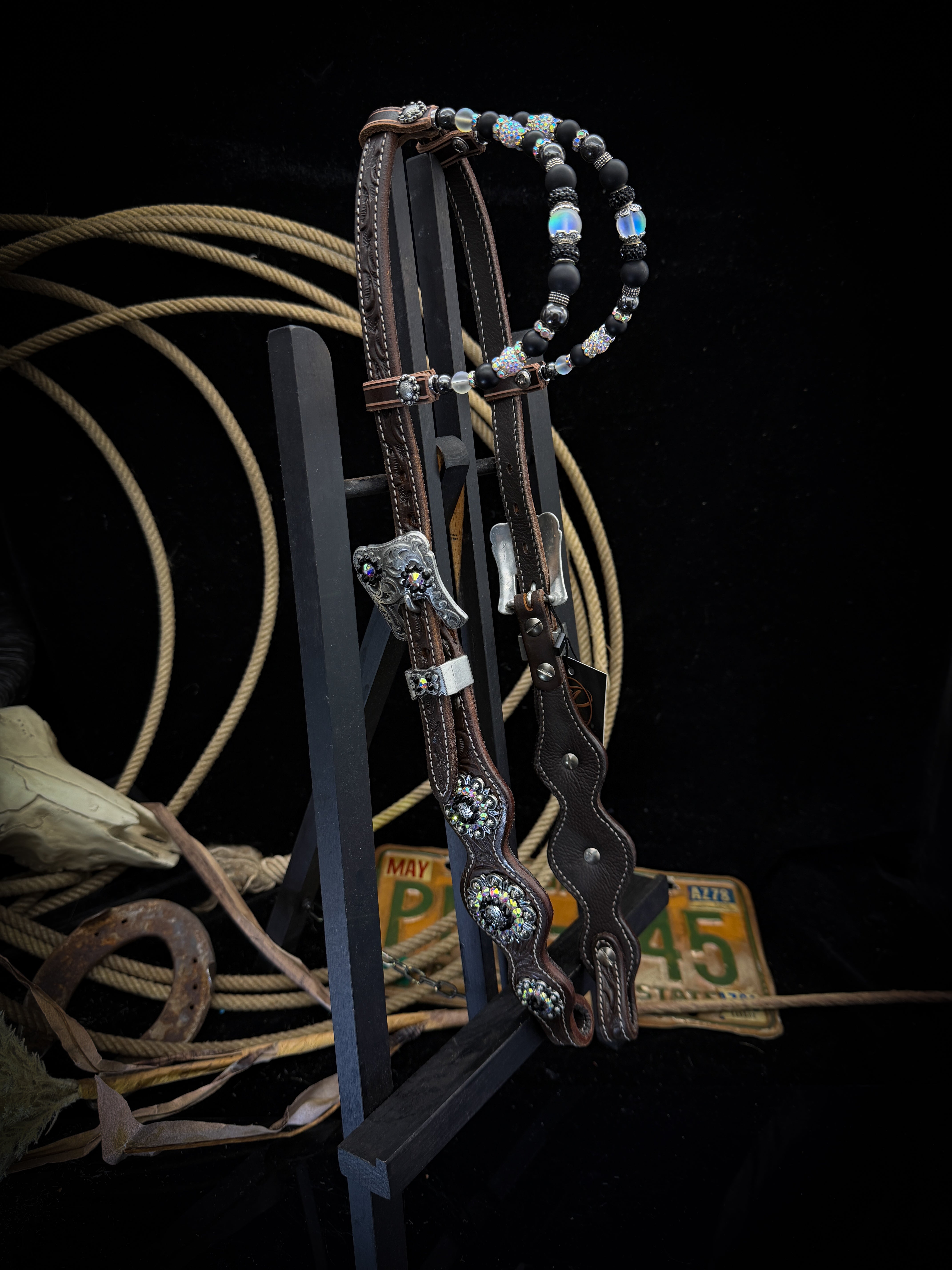 Premium | Western headstall | Antique Chestnut | Sunset Ember