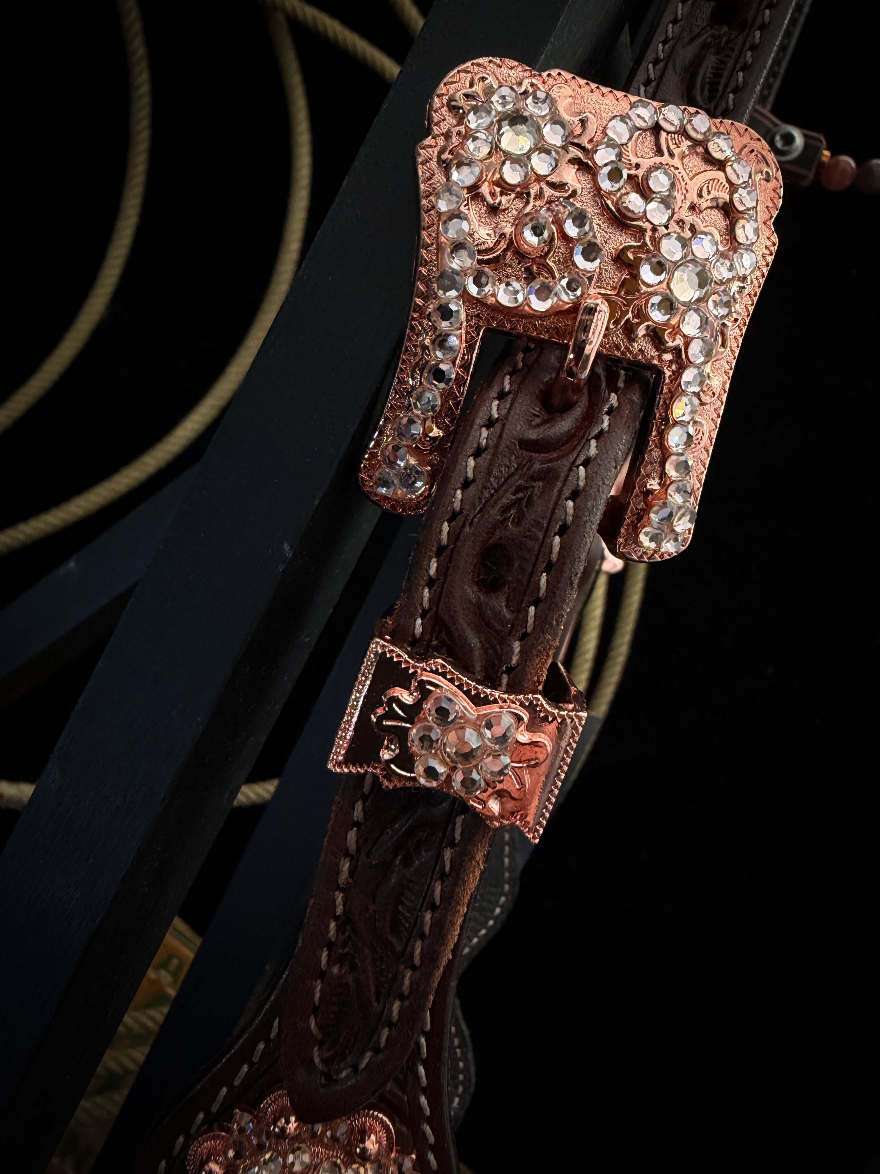 Premium | Western headstall | Antique Chestnut | Sunset Ember