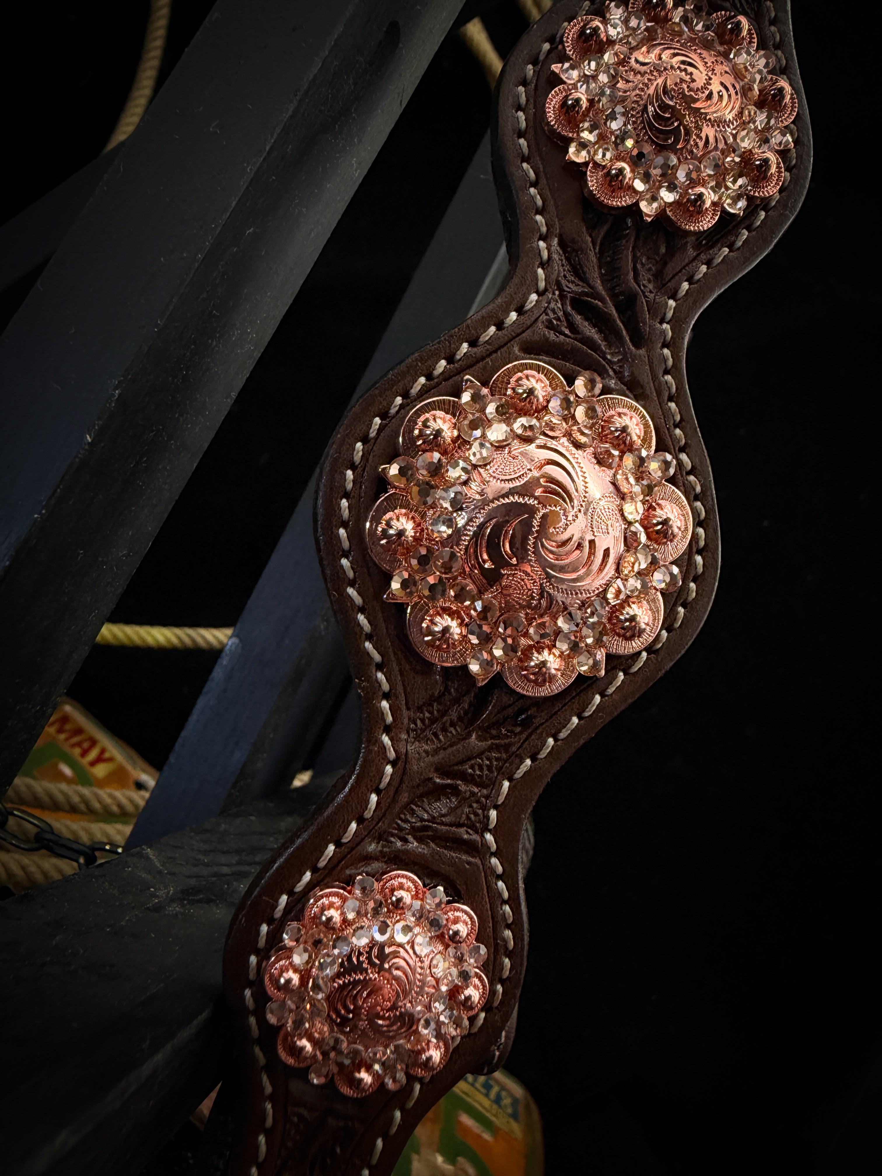 Premium | Western headstall | Antique Chestnut | Sunset Ember