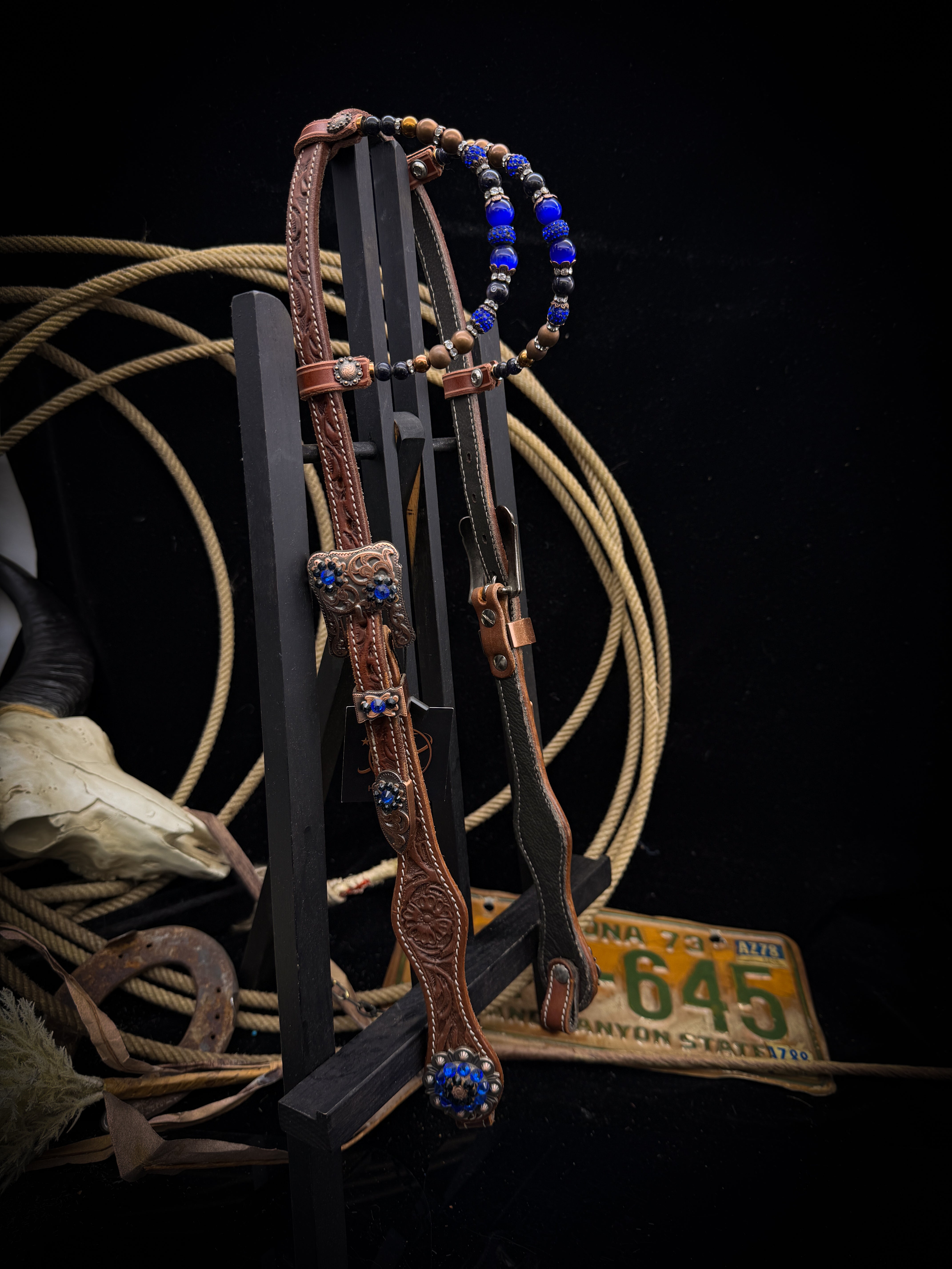 Premium | Cobalt Dust | Chestnut Western Bridle