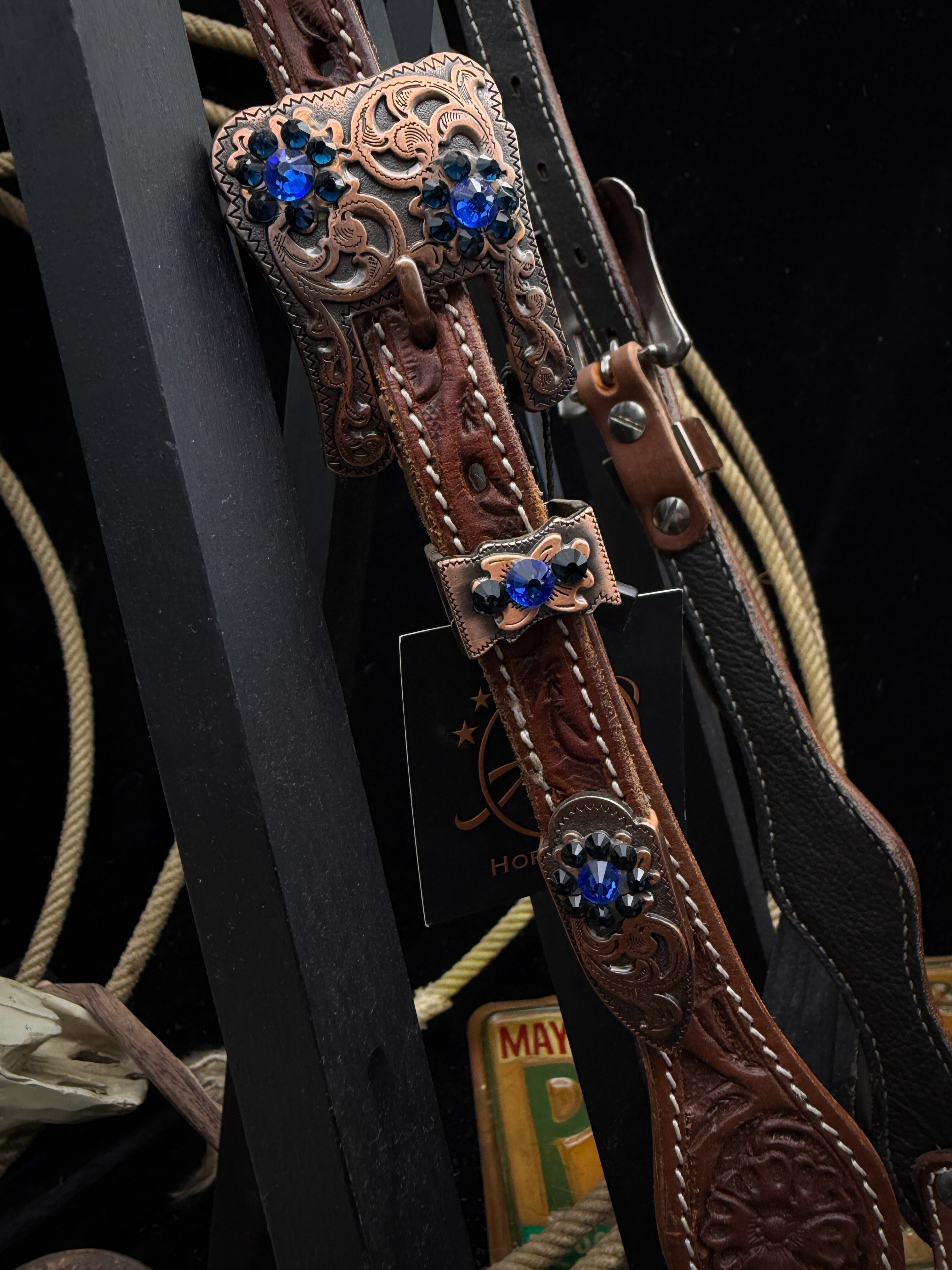 Premium | Cobalt Dust | Chestnut Western Bridle