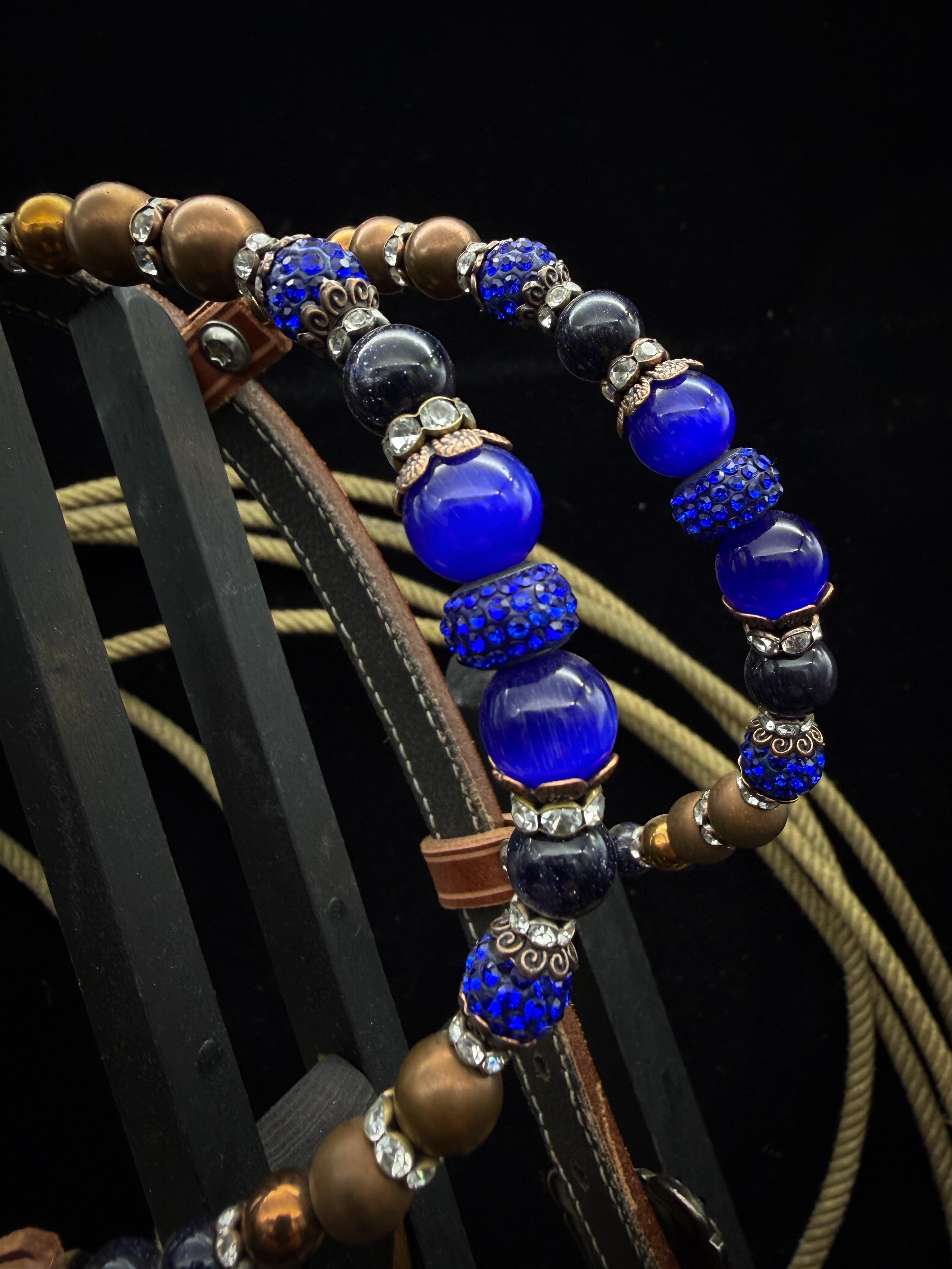 Premium | Cobalt Dust | Chestnut Western Bridle