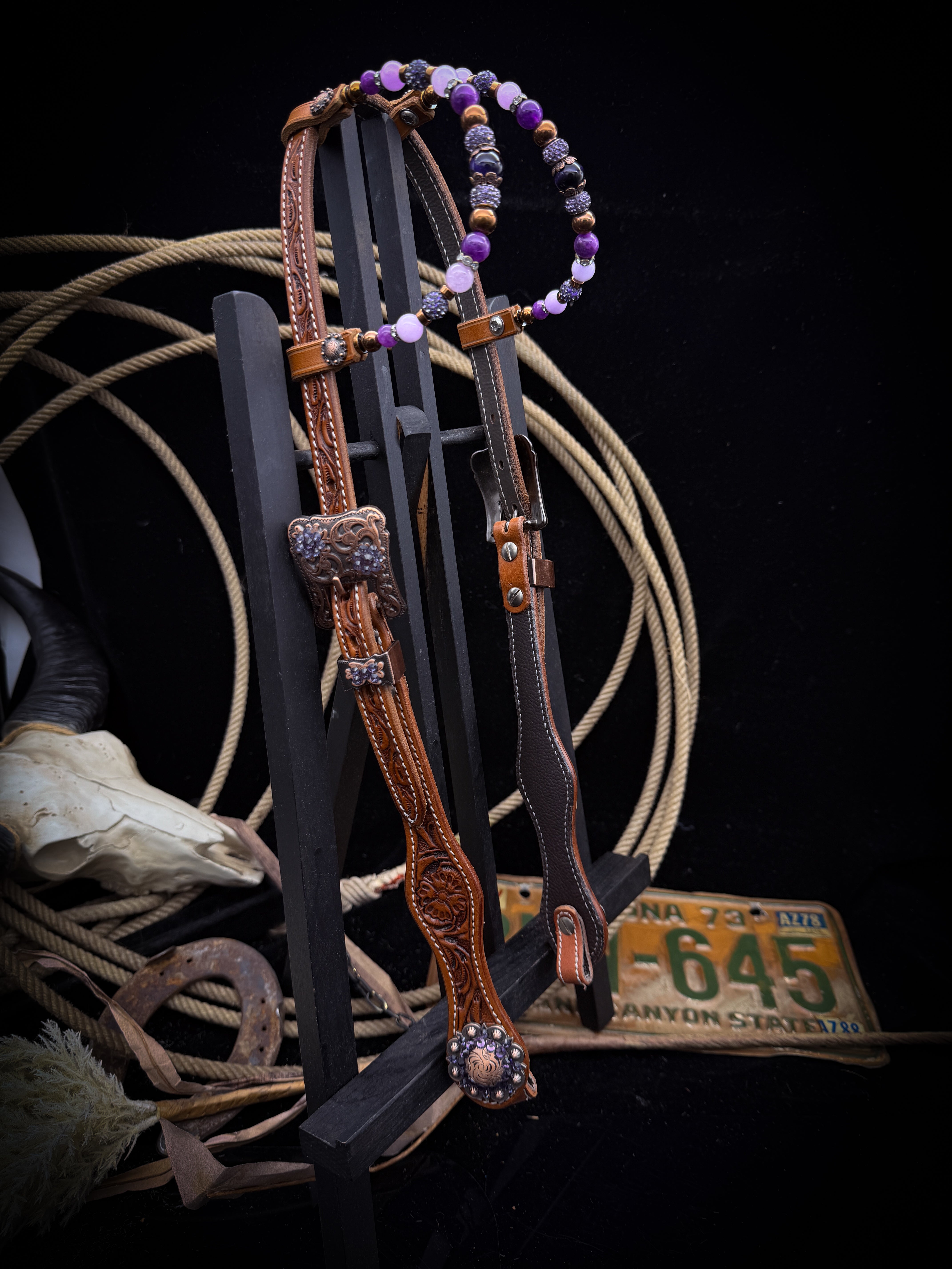 Premium | Violet Prairie | Antique Chestnut Western Kopfstück