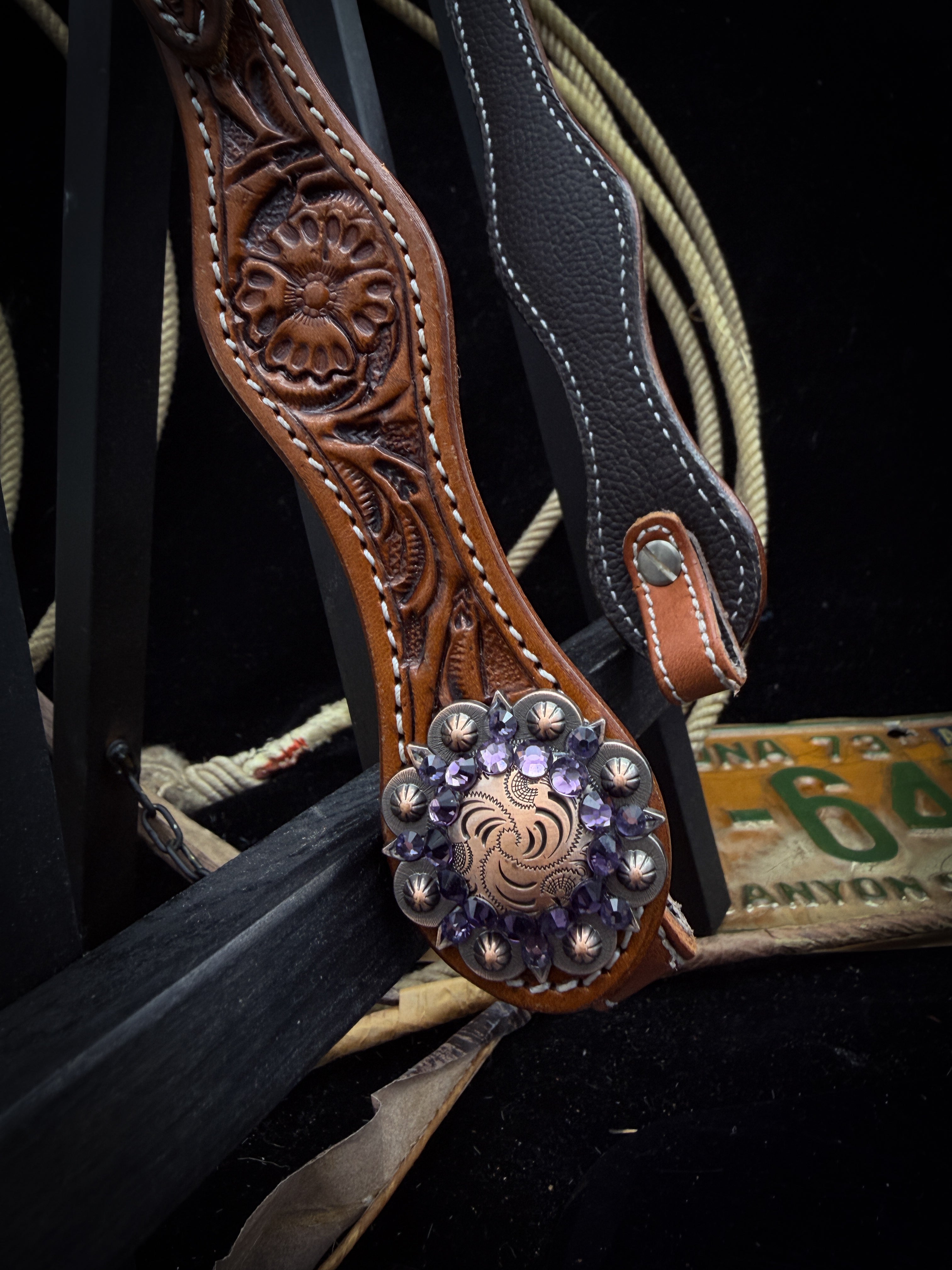 Premium | Violet Prairie | Antique Chestnut Western Kopfstück