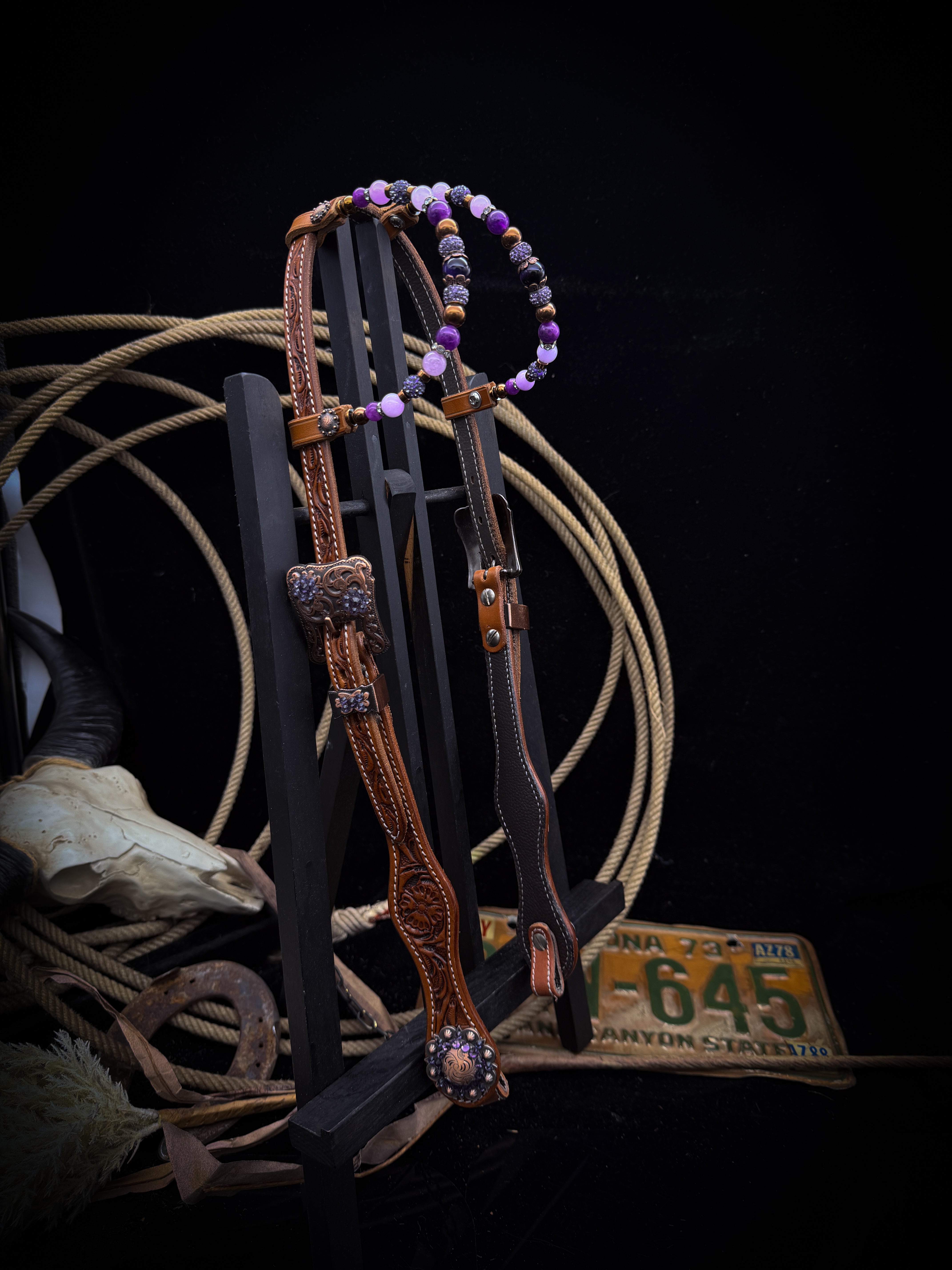 Premium | Violet Prairie | Antique Chestnut Western Kopfstück