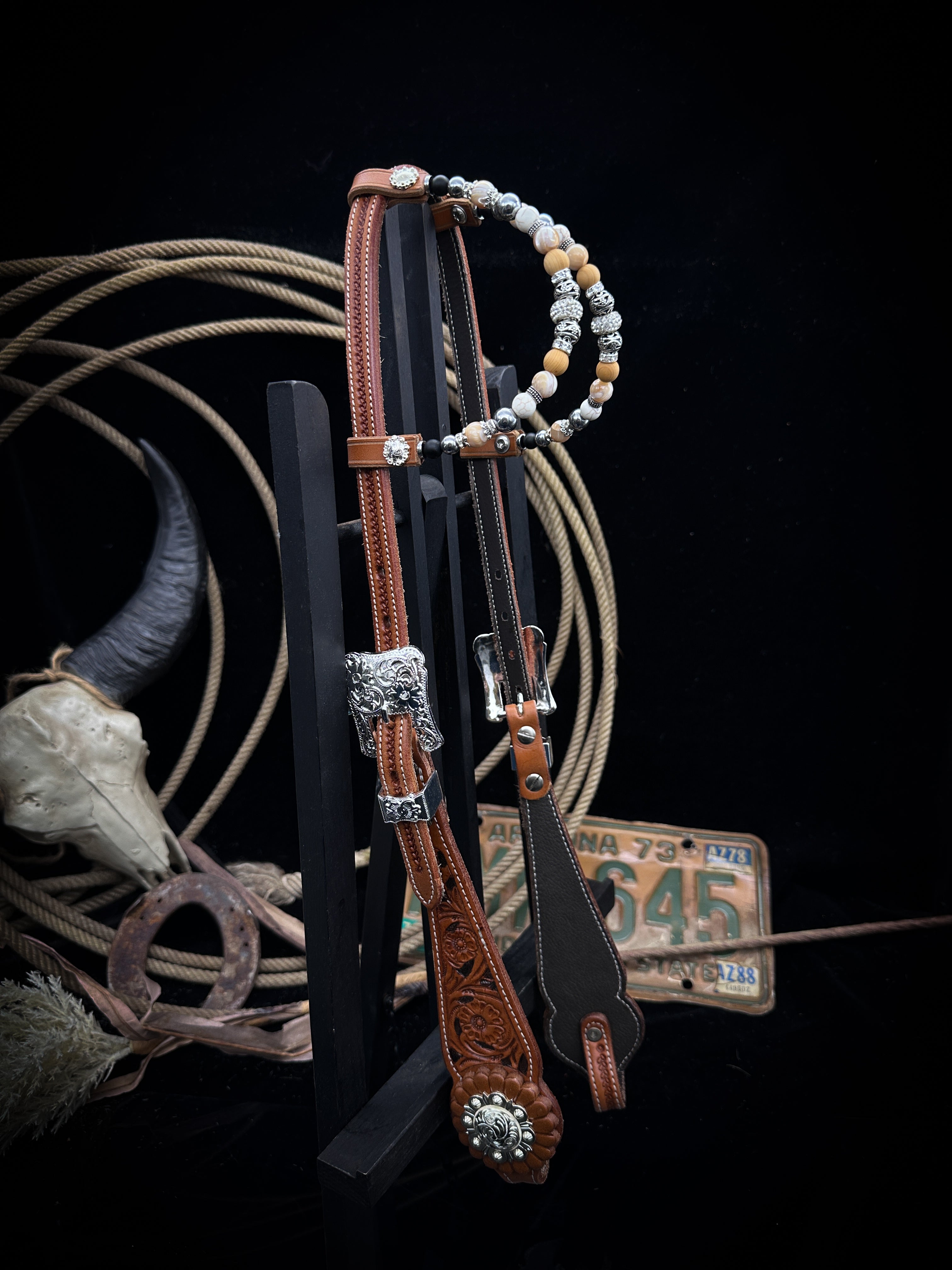 Premium | Western hoofdstel | Desert Coral Silver