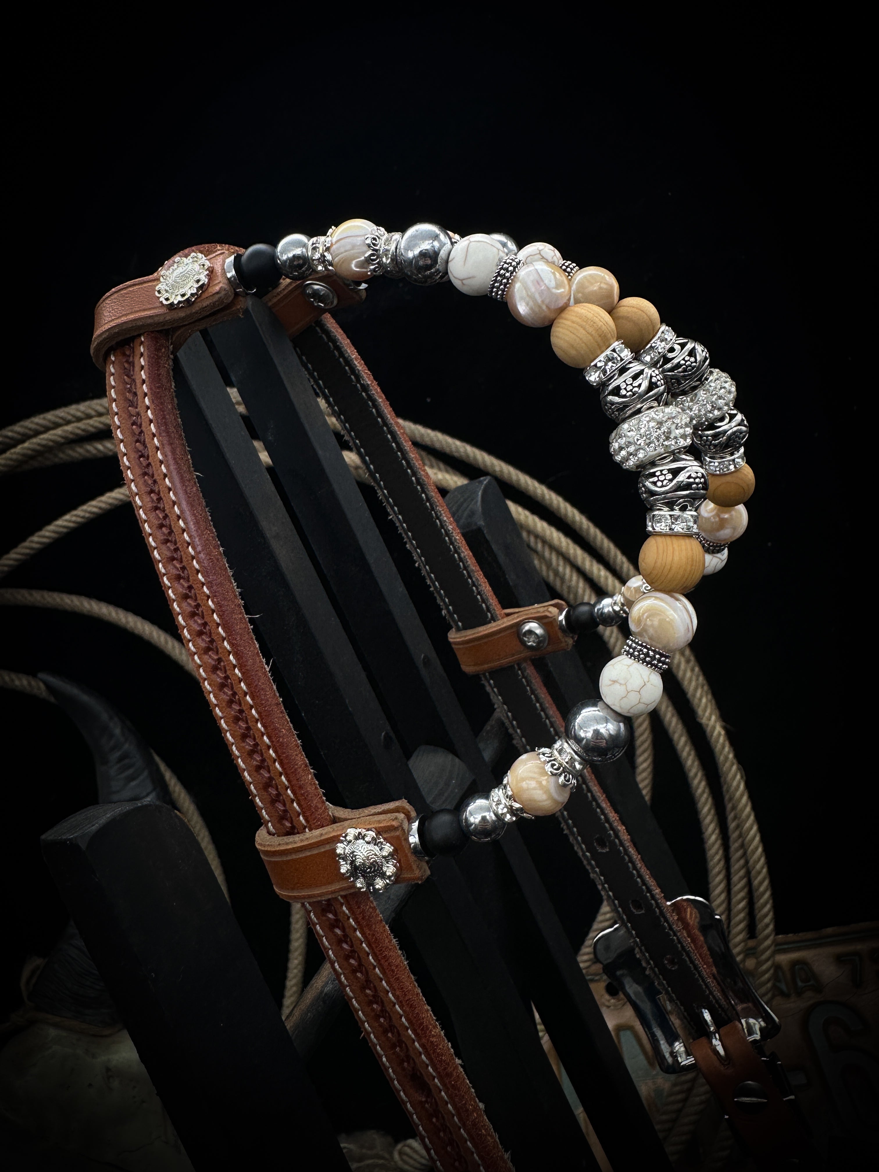 Premium | Western bridle | Desert Coral Silver