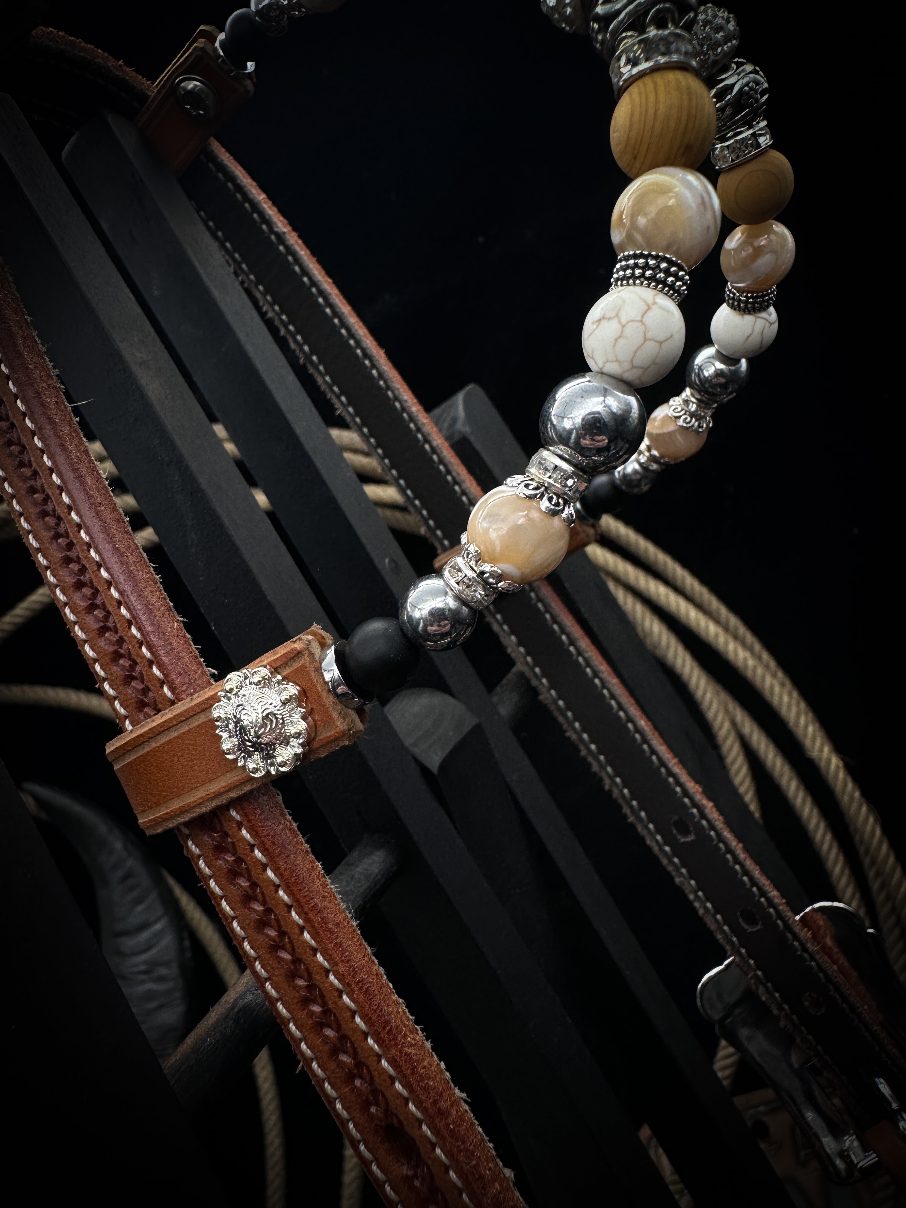 Premium | Western bridle | Desert Coral Silver