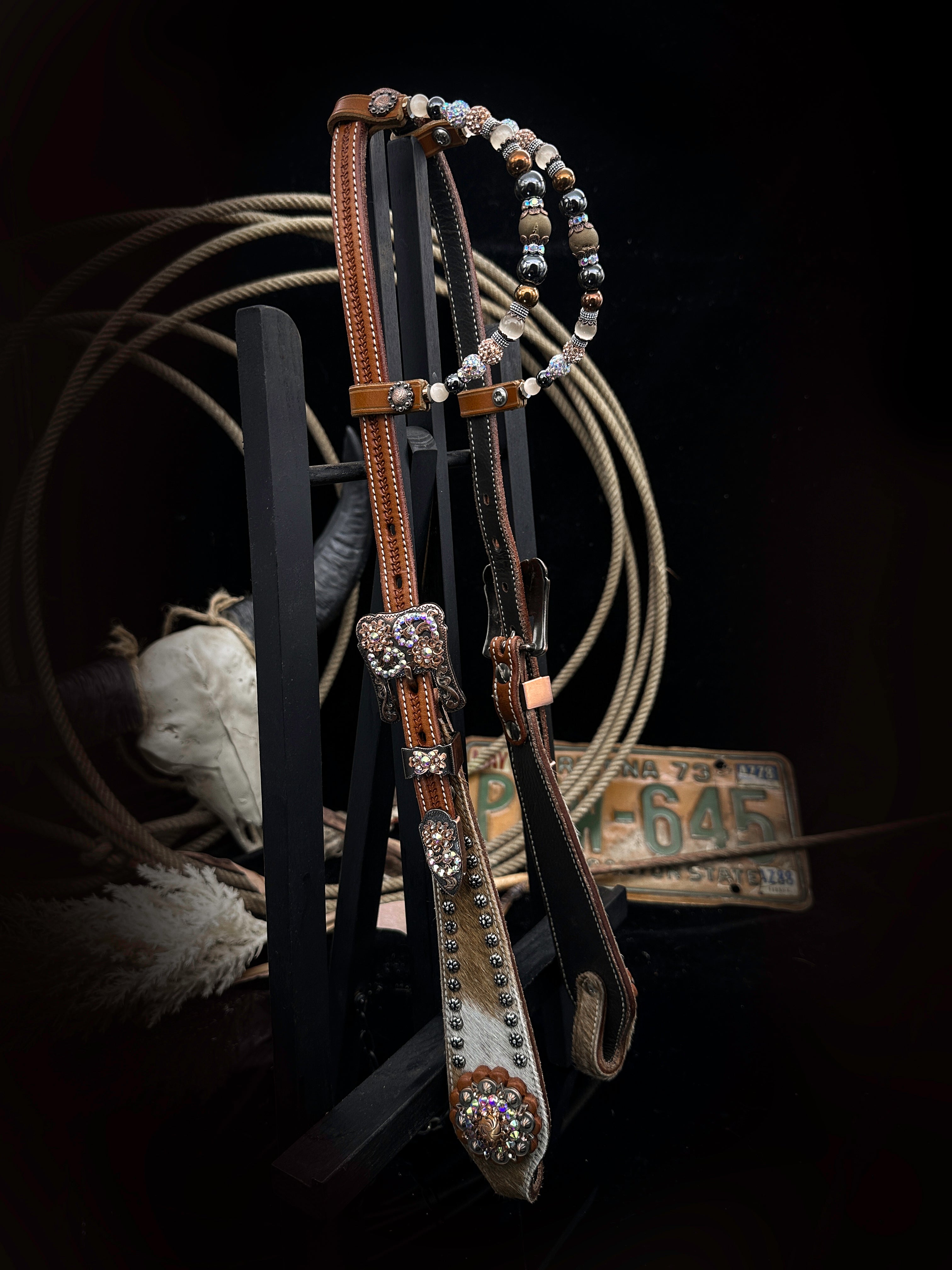 Premium | Westernzaum | Rindsleder Kupfer &amp; Glanz